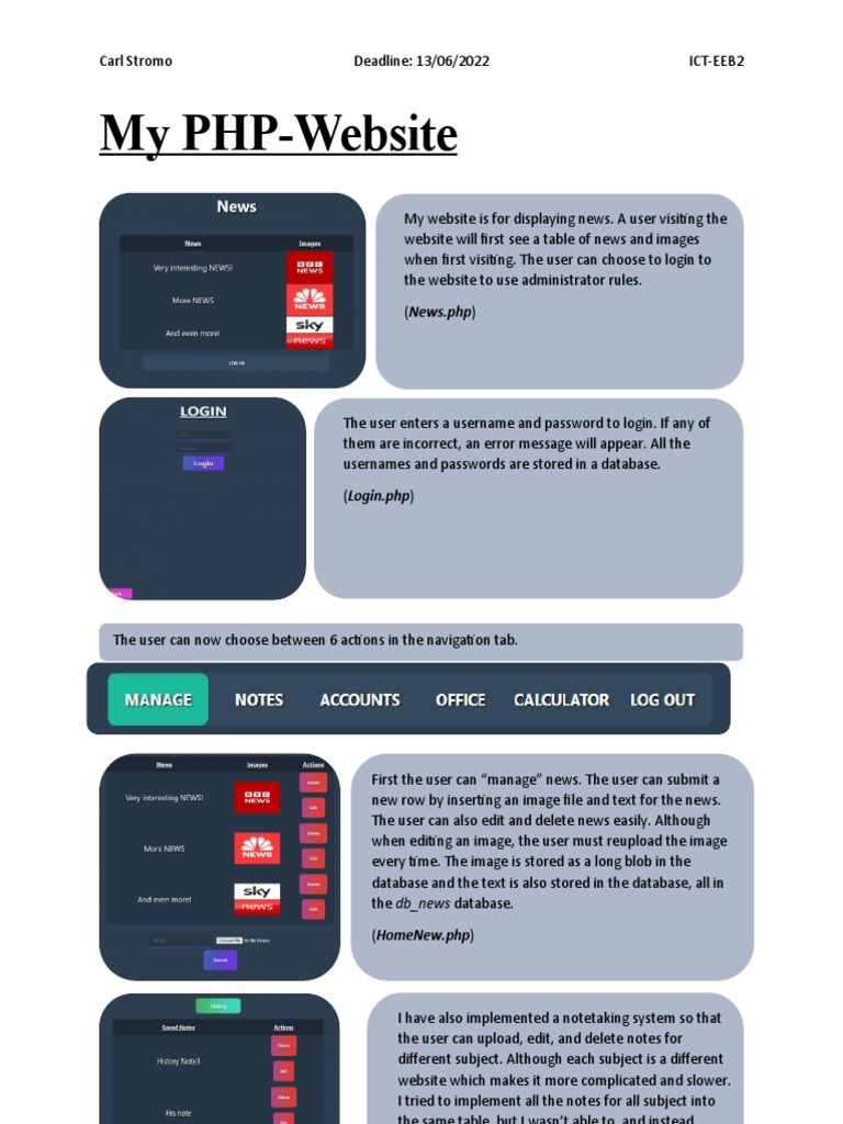 PHP News Website with Admin Features | PDF | User (Computing) | Password