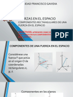 Componentes rectangulares fuerza espacio