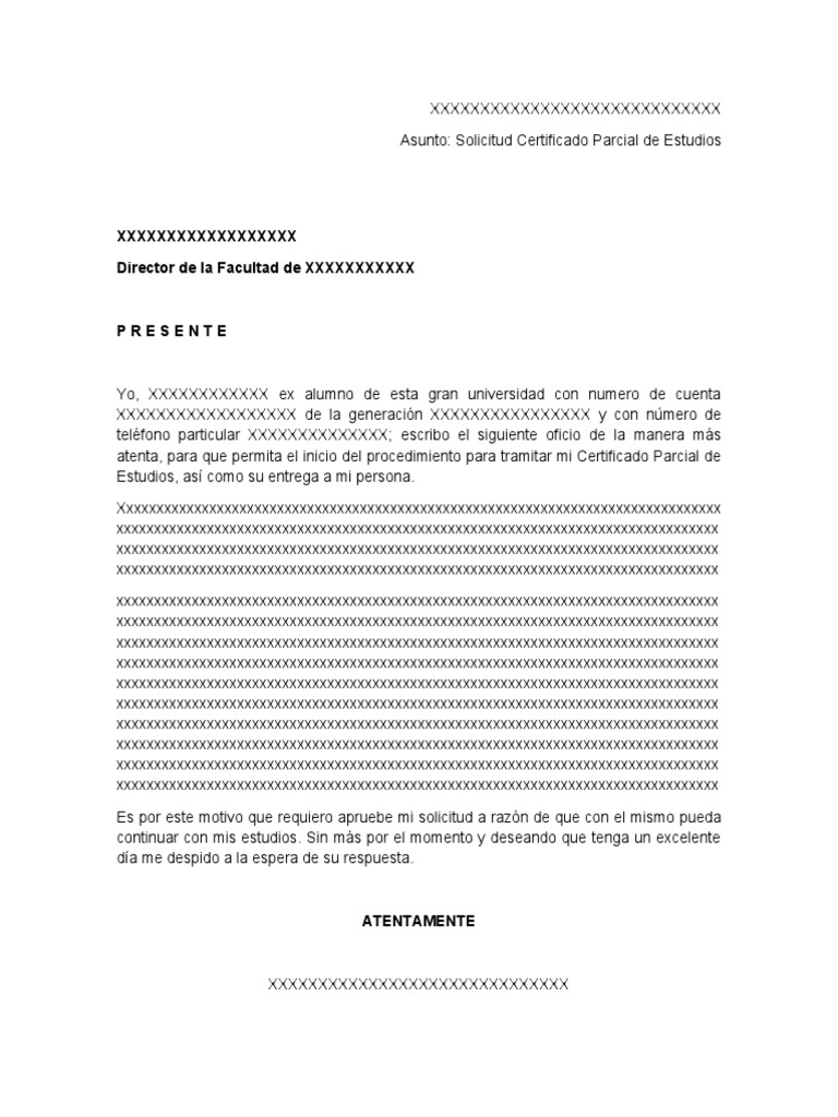 Solicitud de Certificado Parcial de Estudios | PDF | Crecimiento ...
