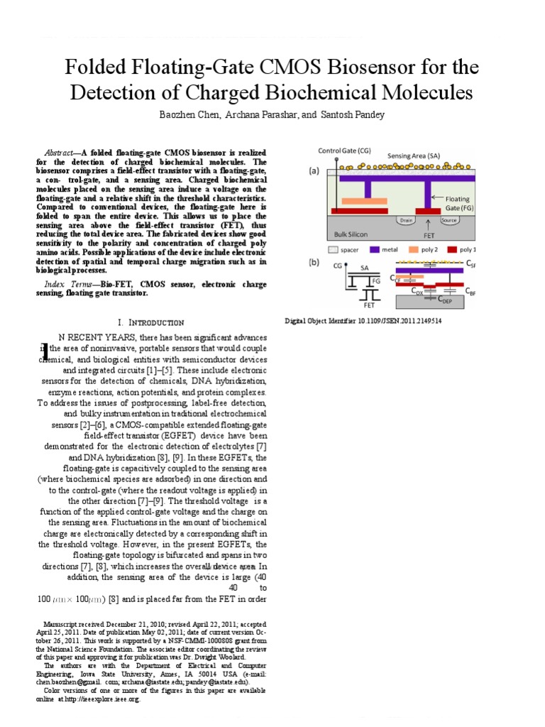 Extended Floating Gate CMOS Biosensor | PDF | Sensor | Electrical ...