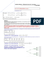 Sommes de Variables Aléatoires - Cours 1 Correction PDF