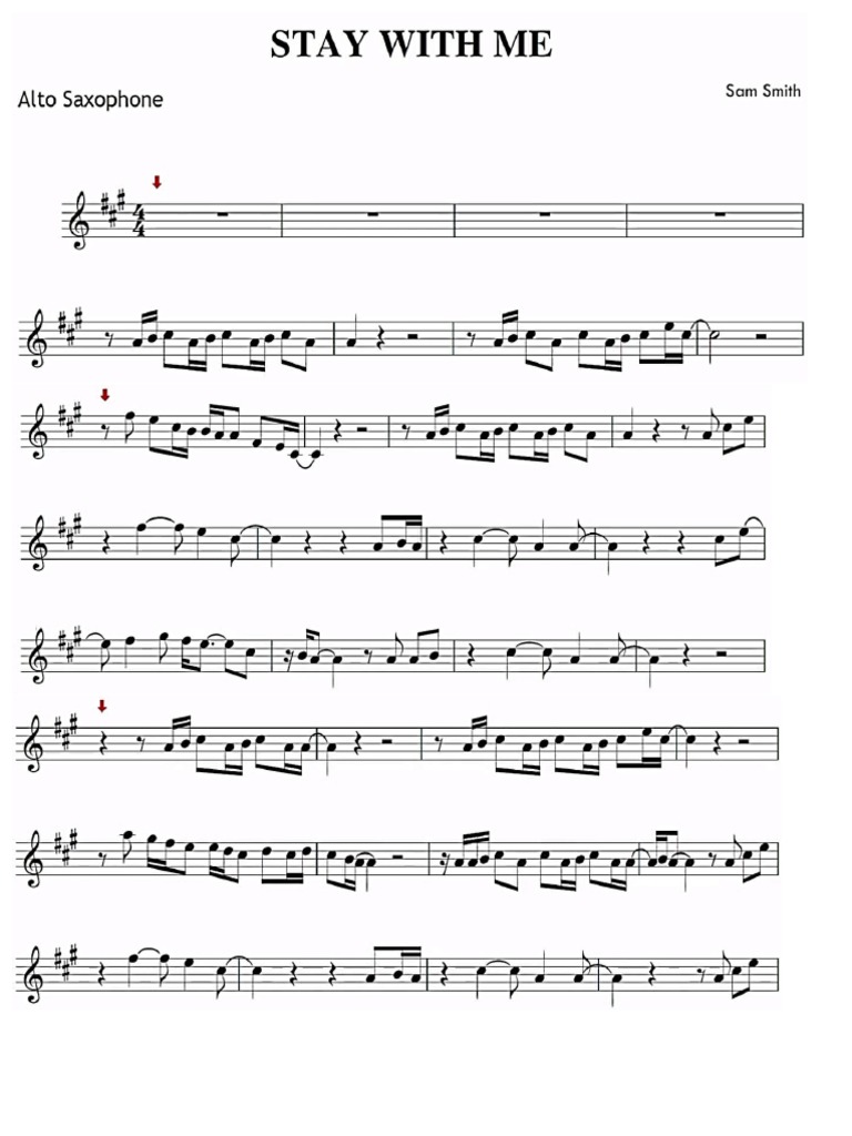Stay With Me Partitura Alto Saxofone | PDF