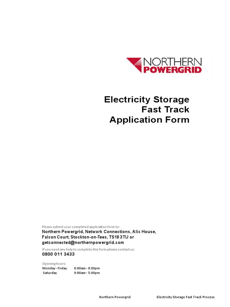 G59_G99 Fast Track Application Form PDF Energy Storage Solar Power