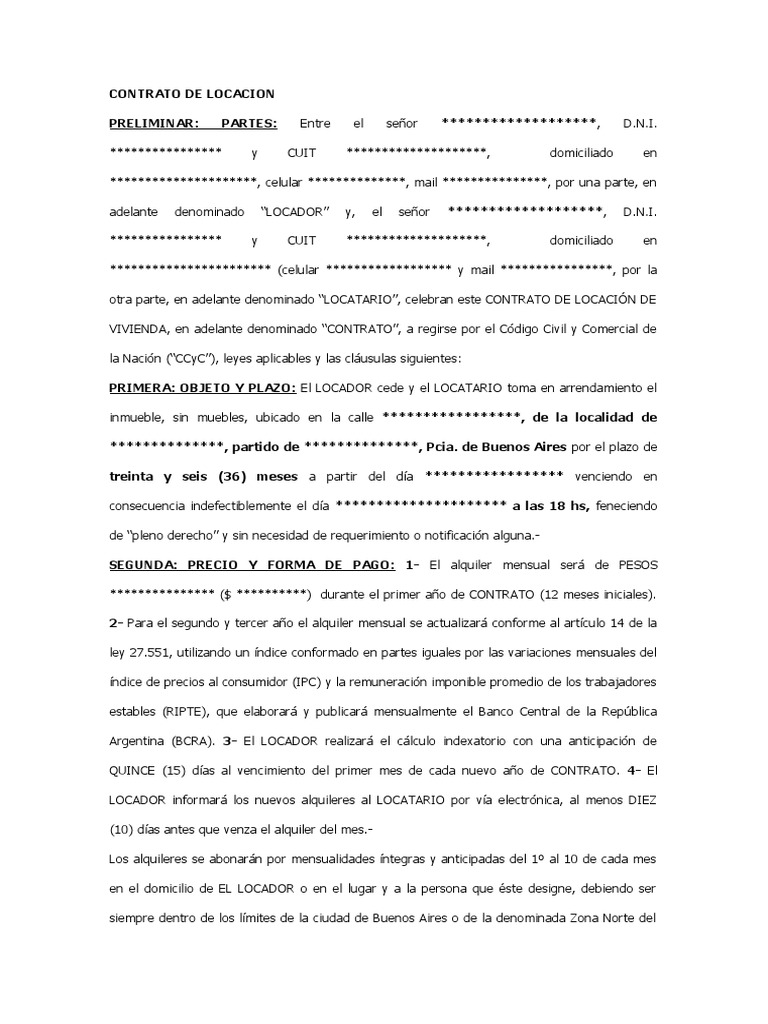 Contrato de Alquiler con Opción a Compra | PDF | Derecho civil (sistema ...