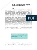 Aplicación de Las Matrices en La Vida Diaria