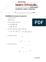 Examen de Mate 4to Prim 6 Unidad