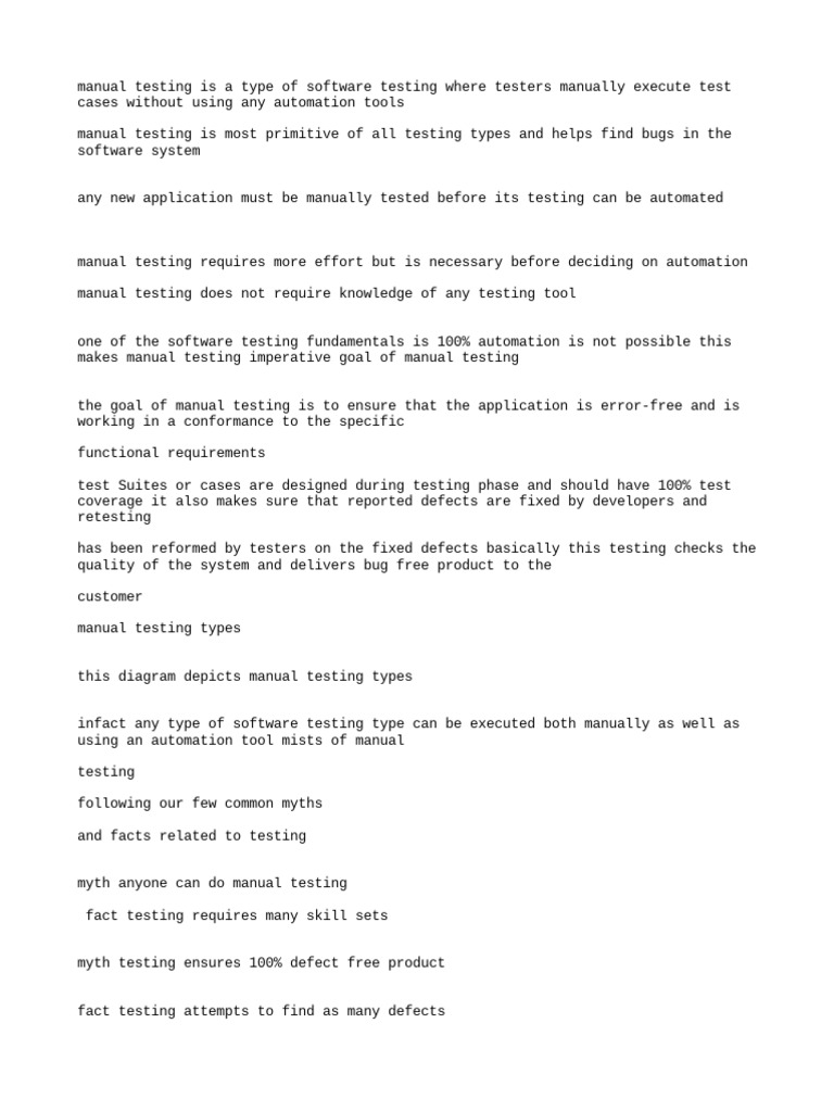 1 Manual Testing Definition PDF Software Testing Quality Assurance