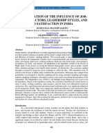 An Examination of The Influence of Job-Related Factors, Leadership Styles, and Job Satisfaction in India