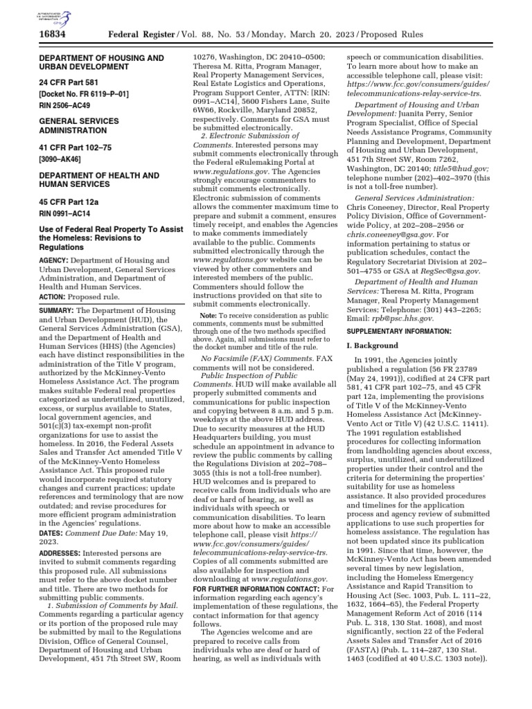 Federal Register / Vol. 88, No. 53 / Monday, March 20, 2023 / Proposed