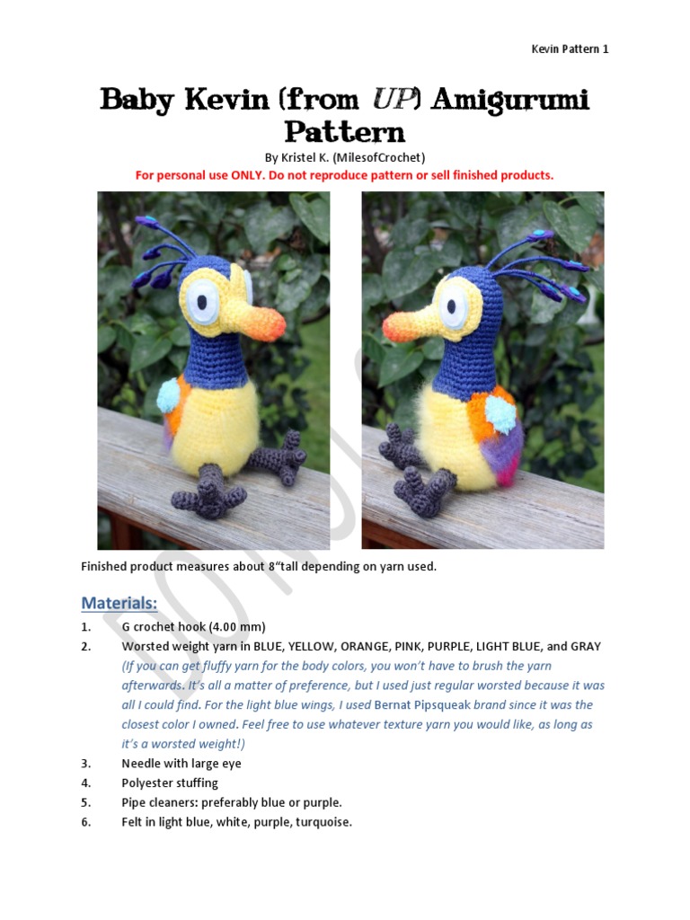 Baby Kevin Amigurumi Crochet Pattern | PDF | Yarn | Crochet