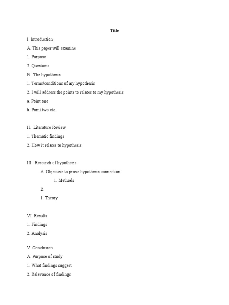 Research Paper Outline Format Example.docx | PDF