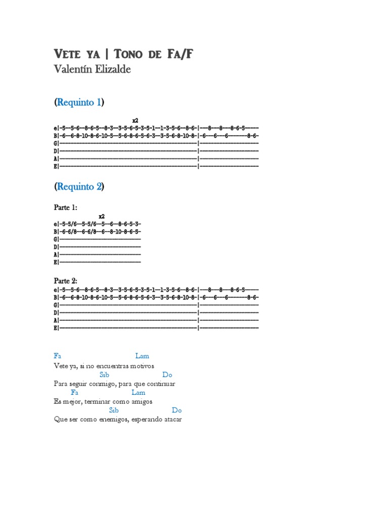 Vete Ya Requinto Y Acordes Pdf
