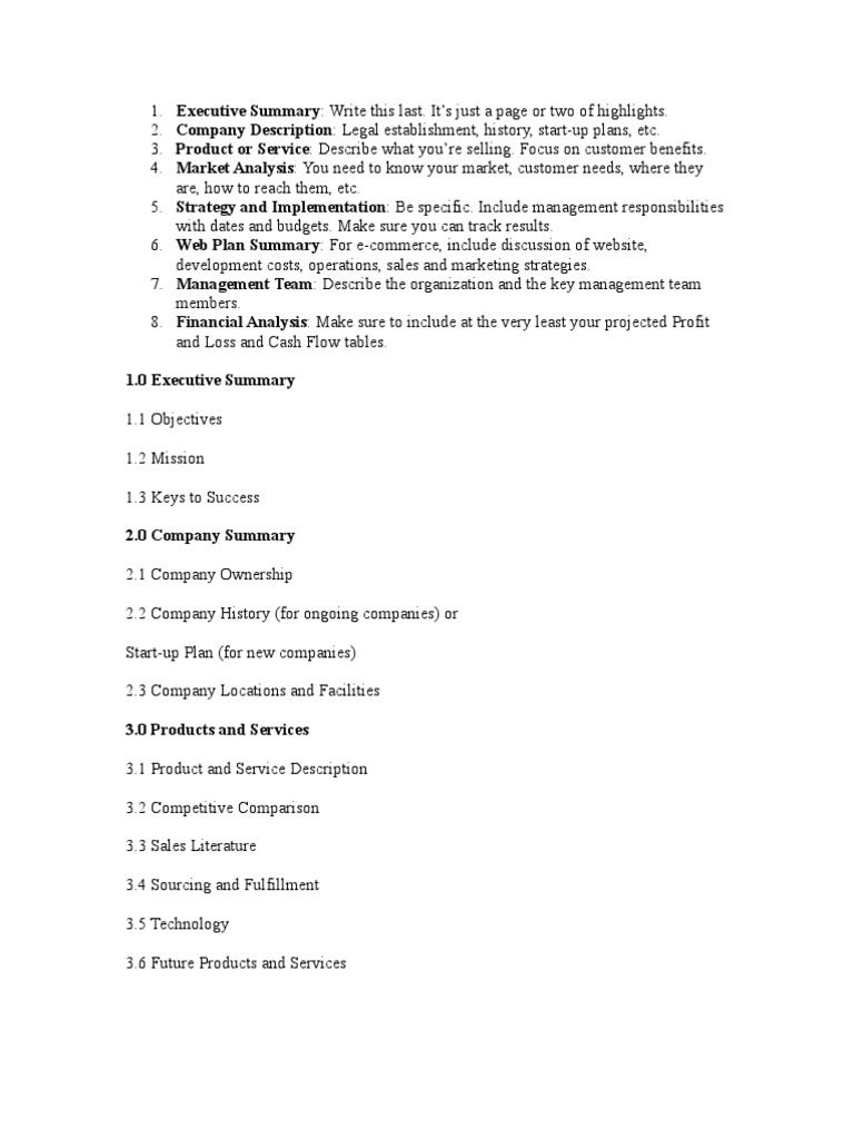 Comprehensive Business Plan Guide | PDF | Business