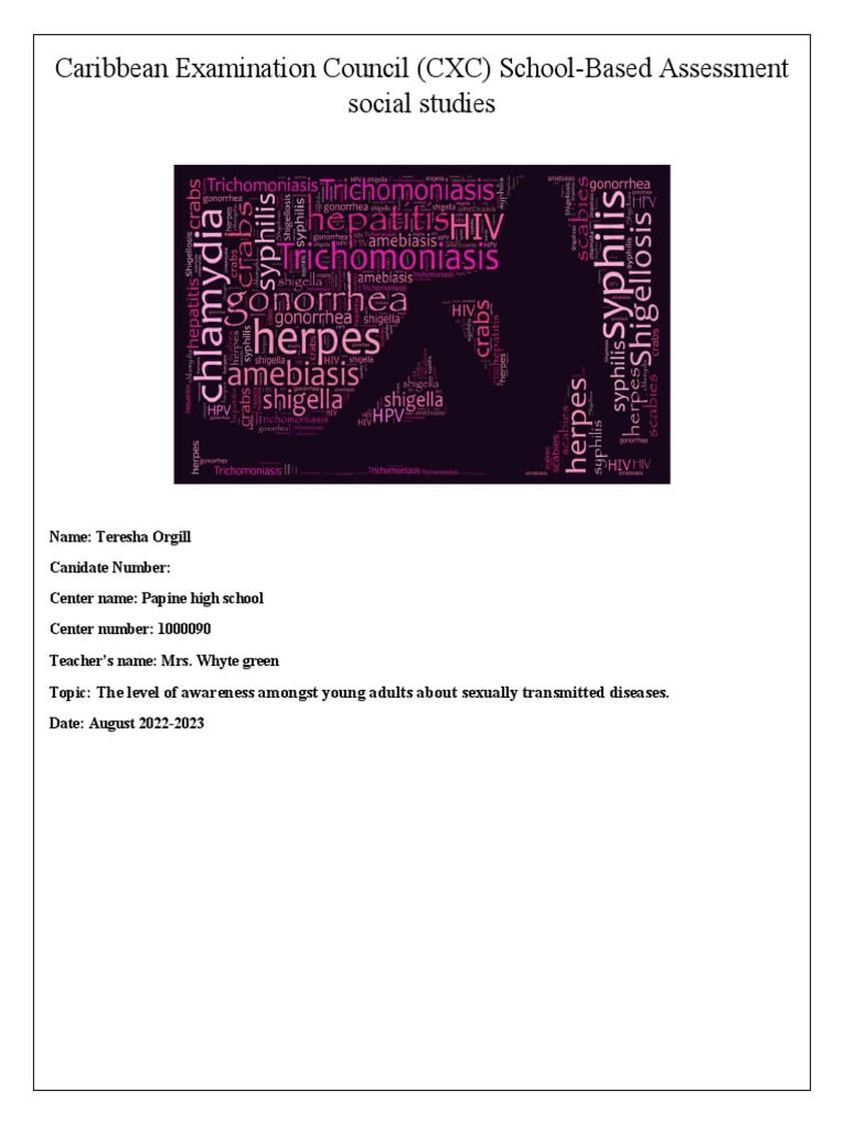 CXC Social Studies Sba 2023 | PDF | Sexually Transmitted Infection ...