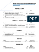 Veja 103 Compromissos de Campanha Do Presidente LULA