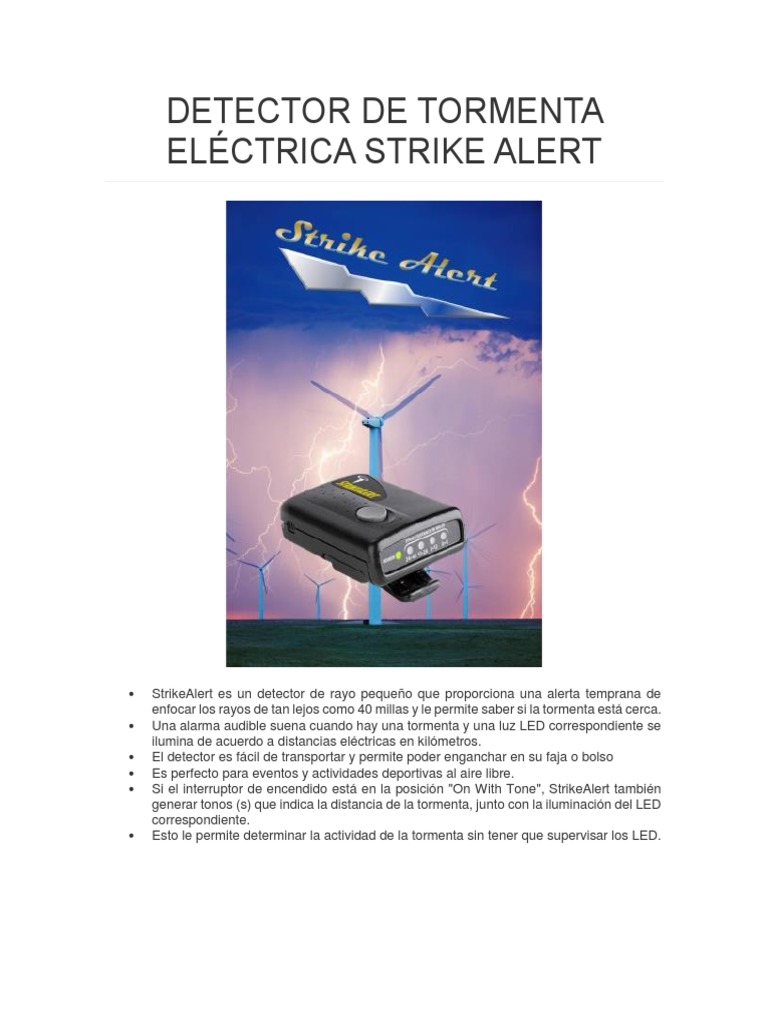 DETECTOR DE TORMENTA ELÉCTRICA STRIKE ALERT | PDF