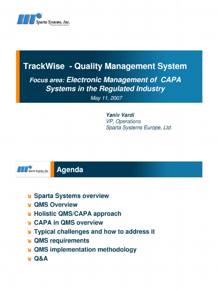 Trackwise Quality Management System Manual