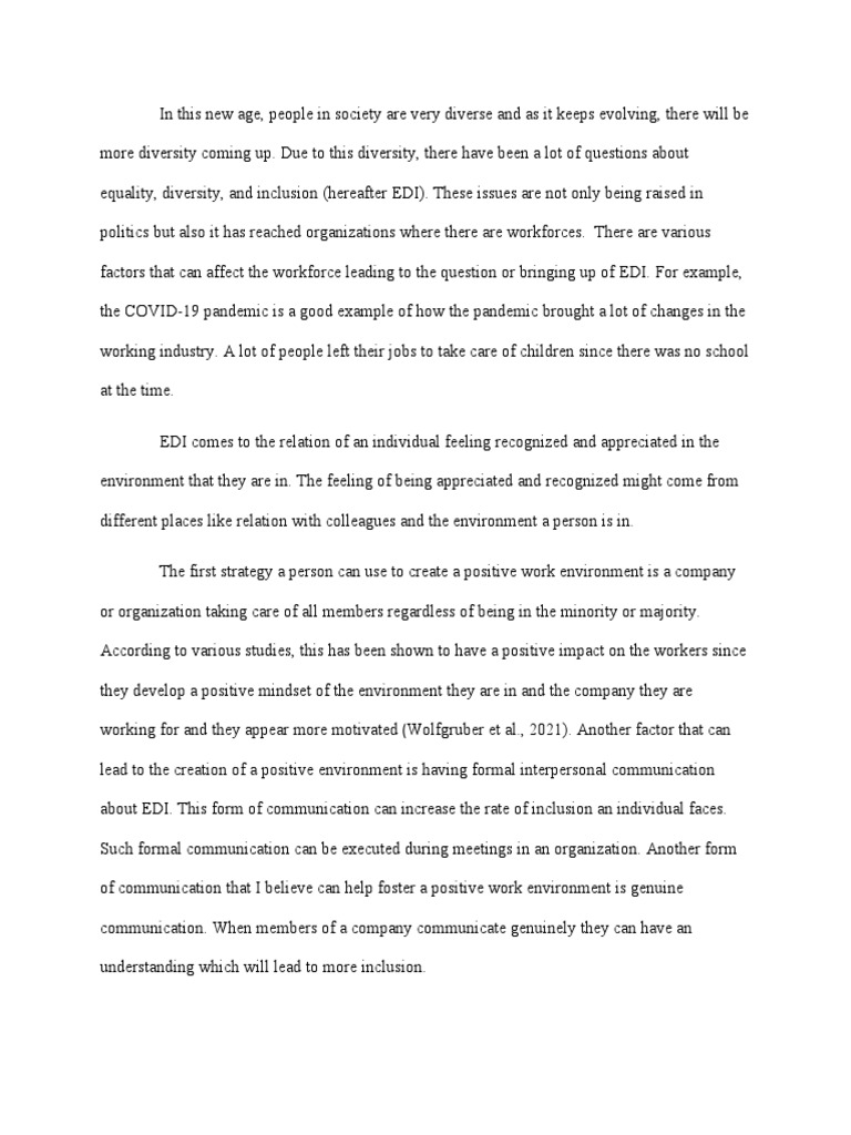 Equality Diversity And Inclusion Pdf