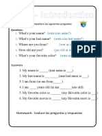 Self-Introduction Practice Questions in Spanish