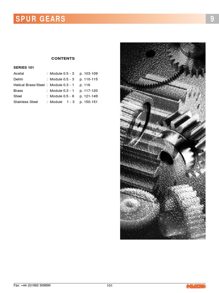 Spur Gear Spec Some Manufactures Dimension Pdf Pdf Gear Strength