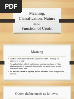 1 Meaning Classification Nature and Function of Credit