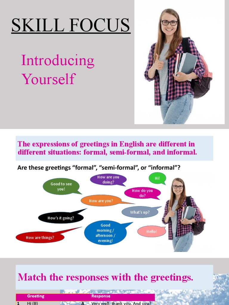 English Greetings and Introductions Guide | PDF | Language Arts ...