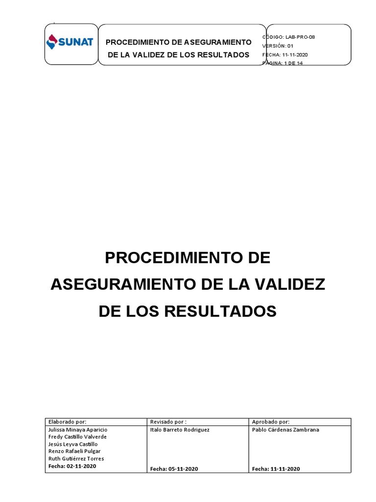 Aseguramiento de Validez de Resultados | PDF | Desviación Estándar ...