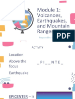 Module 1: Volcanoes, Earthquakes, and Mountain Ranges