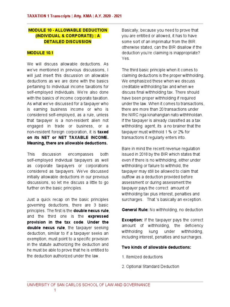 Tax 3 | PDF | Tax Deduction | Expense