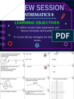 Mathematics 8: Learning Objectives