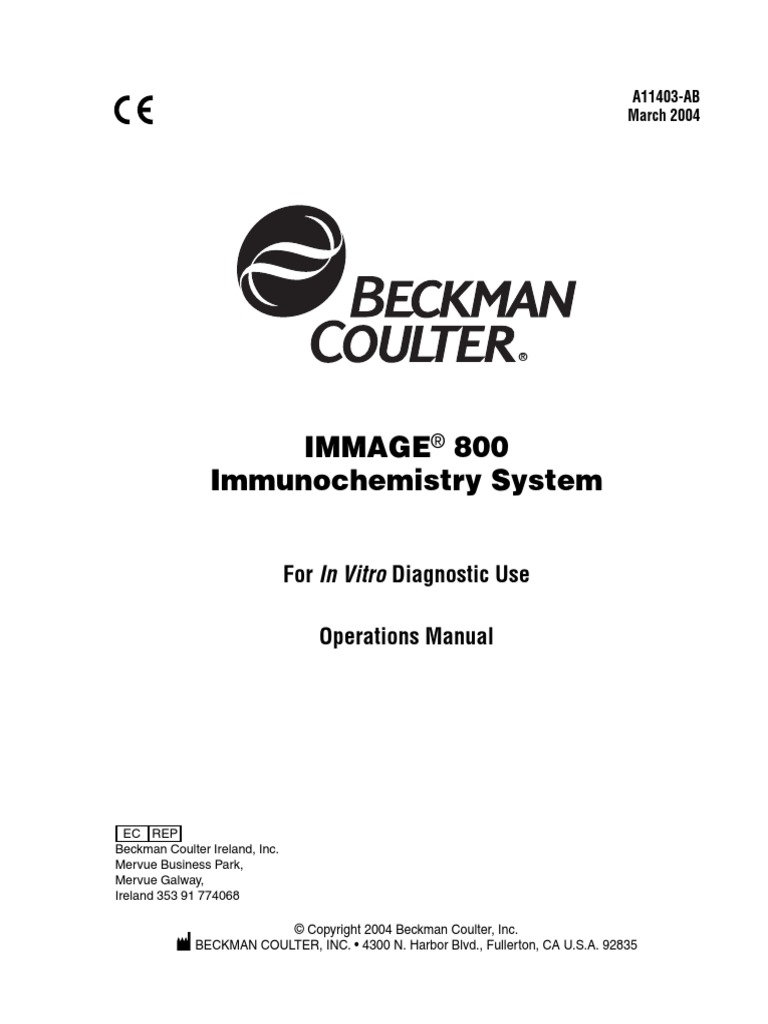 Beckman Coulter Immage 800 User Manual 2 PDF PDF Floppy Disk 