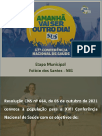 XVII Conferência Nacional de Saúde - Etapa Municipal Felício Dos Santos