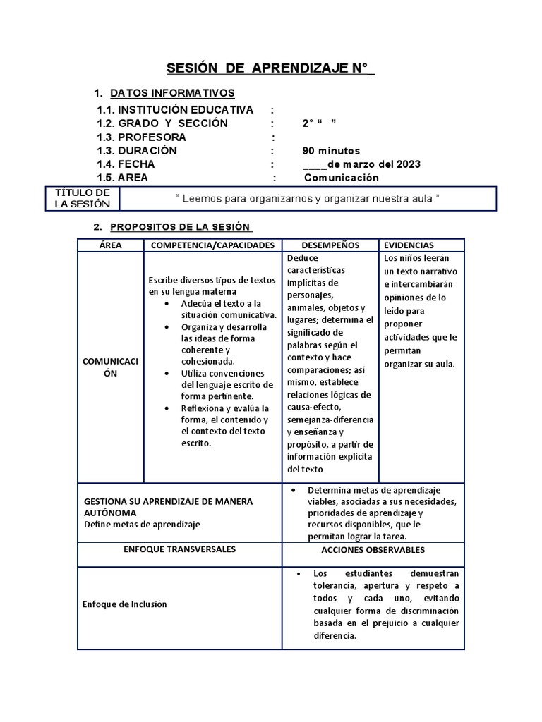Lectura y Organización del Aula | PDF | Aprendizaje | Salón de clases