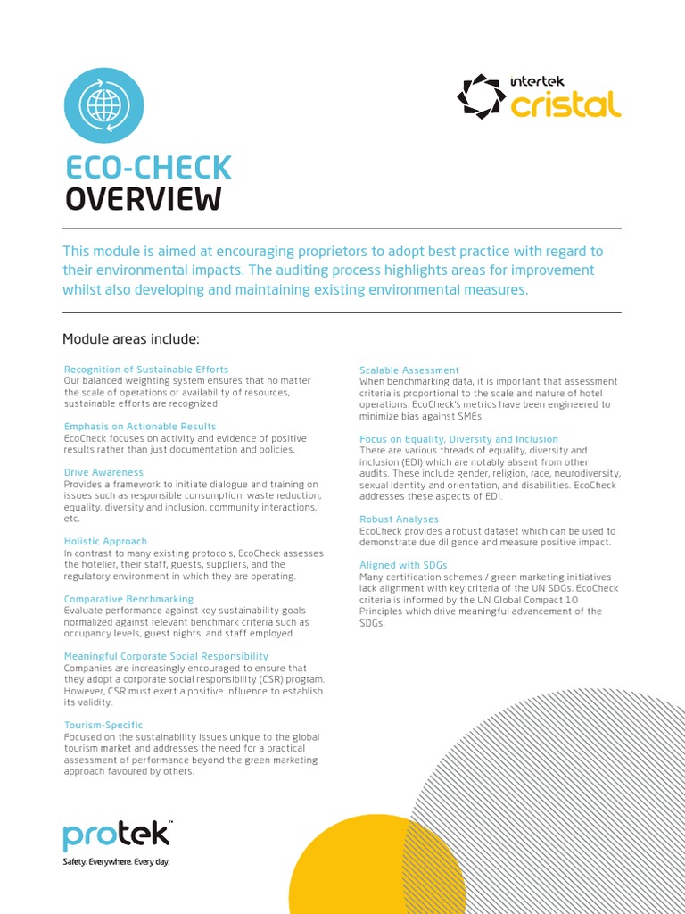 EcoCheck: Sustainable Tourism Assessment | PDF | Corporate Social ...