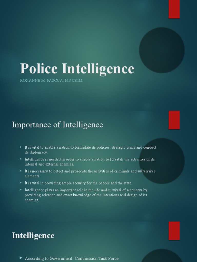 Police Intelligence | PDF | Espionage | Office Of Strategic Services