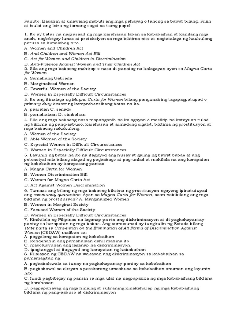 Panuto | PDF