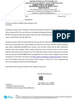 Surat Permohonan Pengisian Realisasi Anggaran PKKM 2023