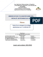 Memoire de Fin de Cycle Master Genie Civil Specialite: Geotechnique 2021-2022