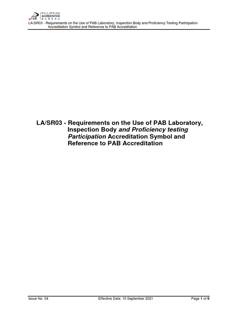 PAB Accreditation Symbol Guidelines | PDF | Standardization | Calibration