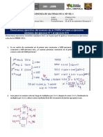 Matemática nivel 1 ficha aprendizaje ONEM