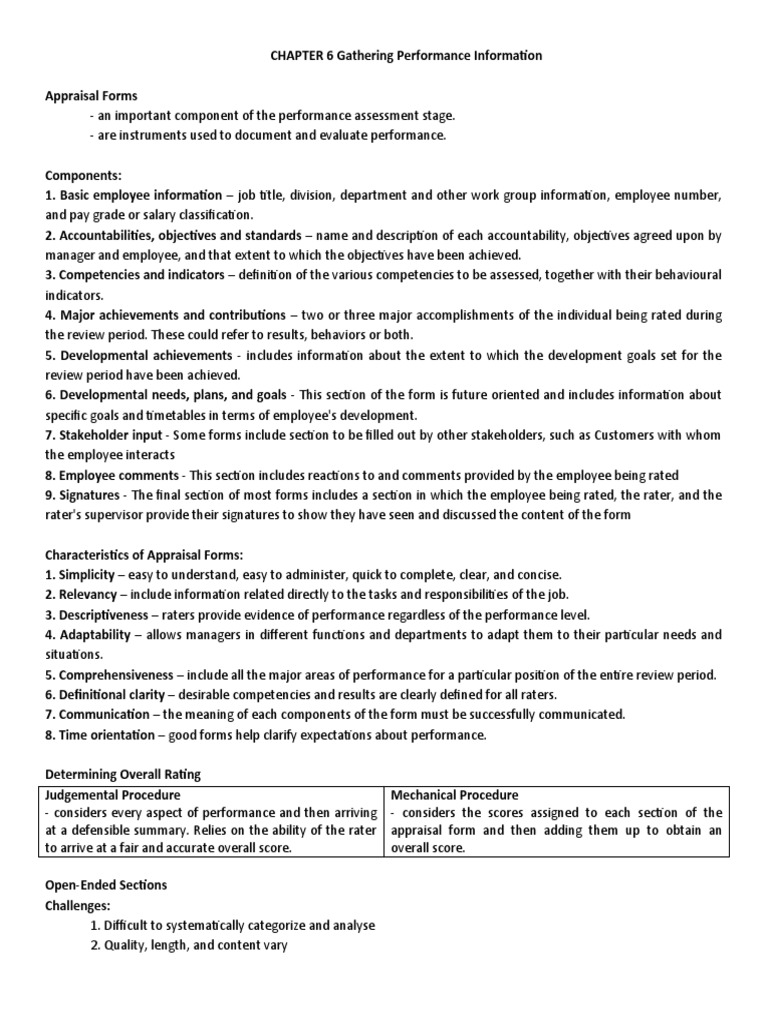 Performance Information Gathering Guide | PDF | Performance Appraisal ...