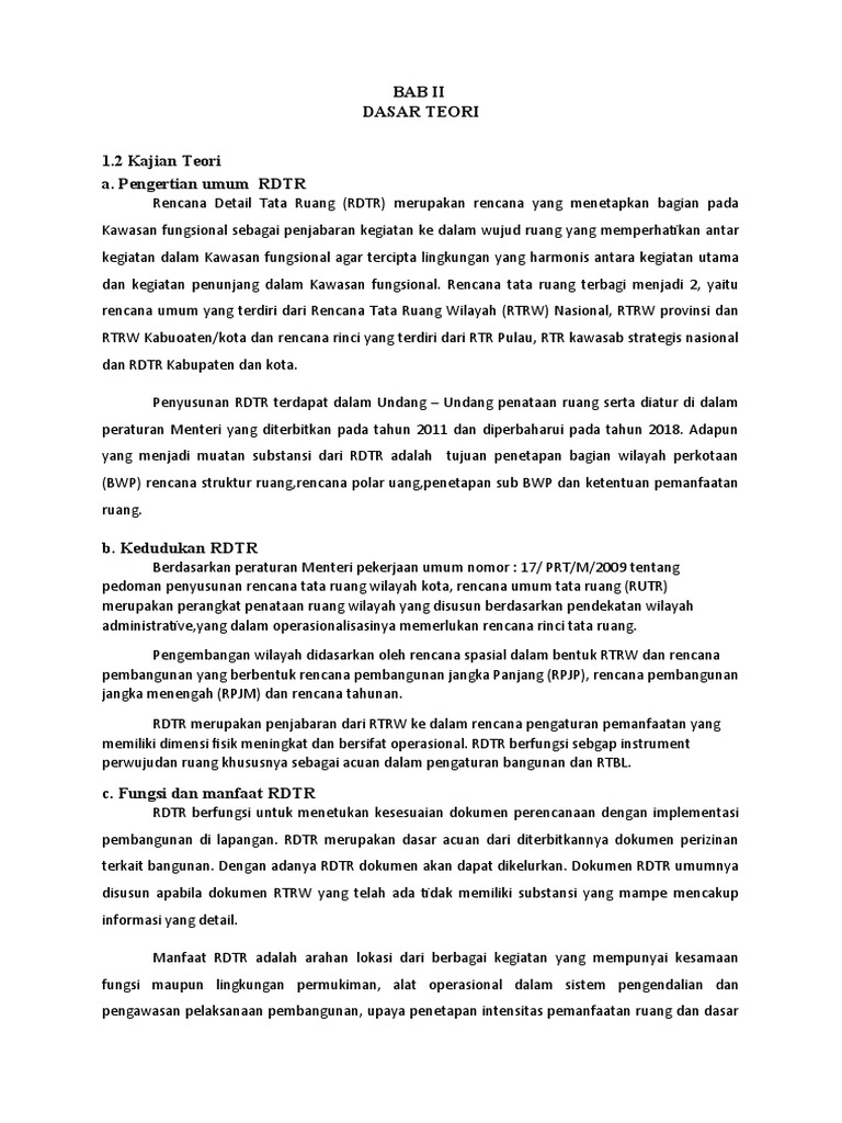 Pengertian dan Fungsi RDTR dalam Tata Ruang | PDF | Pengelolaan ...