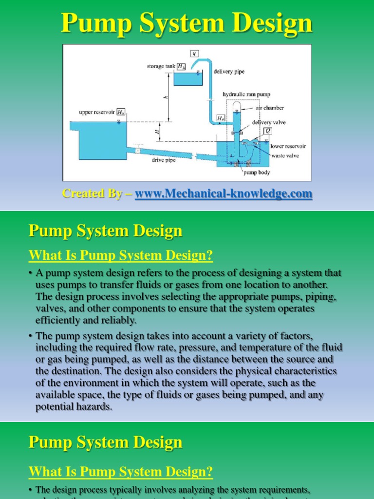 Pump System Design PDF PDF Pump Fluid Dynamics