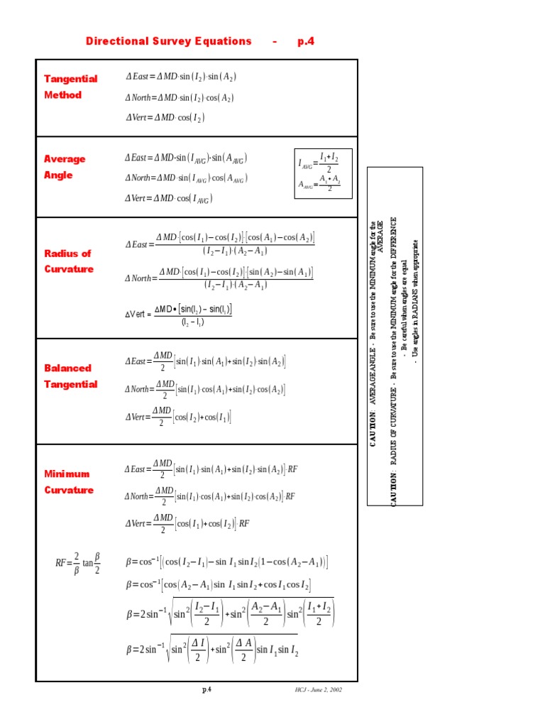 Directional Survey Calculation Guide | PDF | Angle | Mathematical Analysis