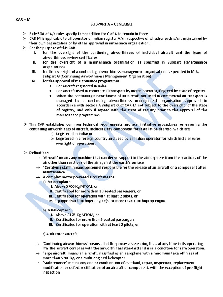 CAR M Notes | PDF | Nondestructive Testing | Aerospace