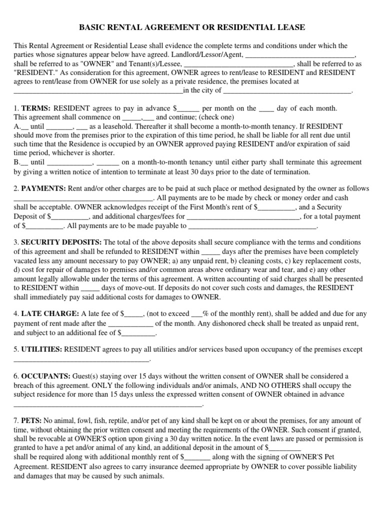 House Rent Contract Agreement PDF PDF