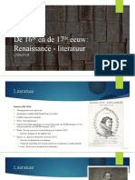 Literatuur - 16de en 17de Eeuw - Renaissance - Literatuur