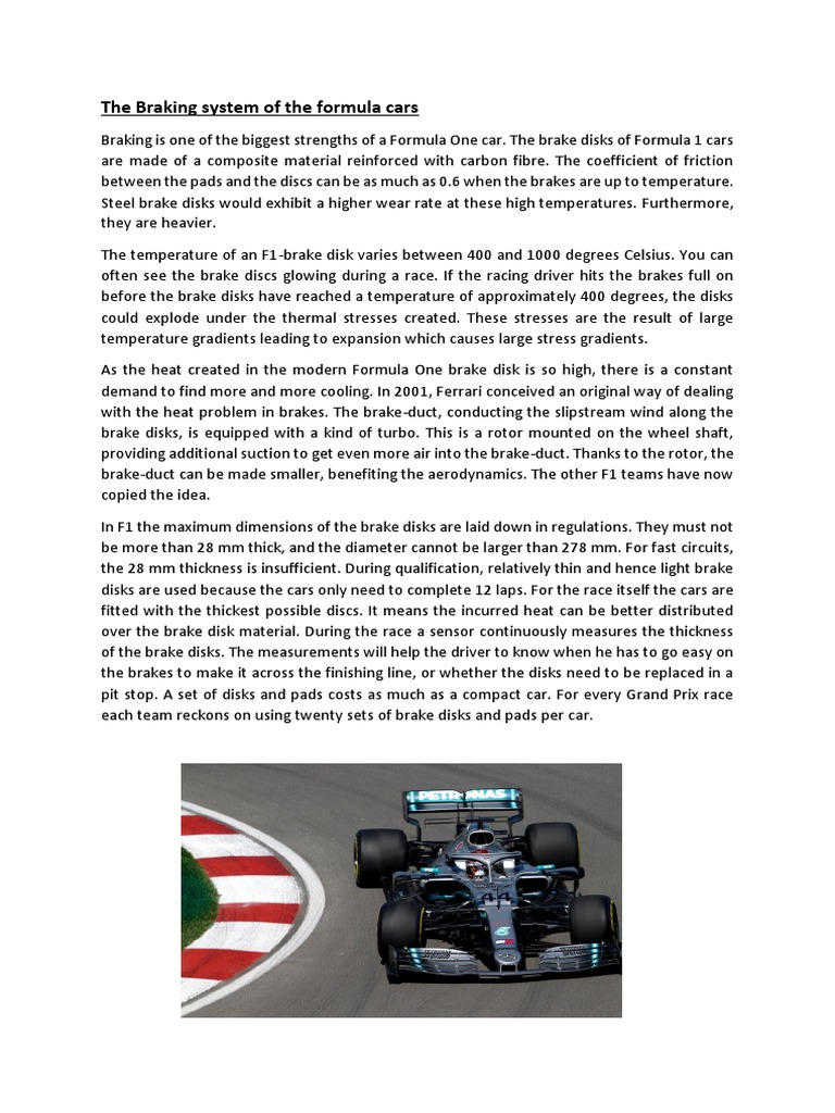 The F1 Brakes | PDF | Brake | Formula One