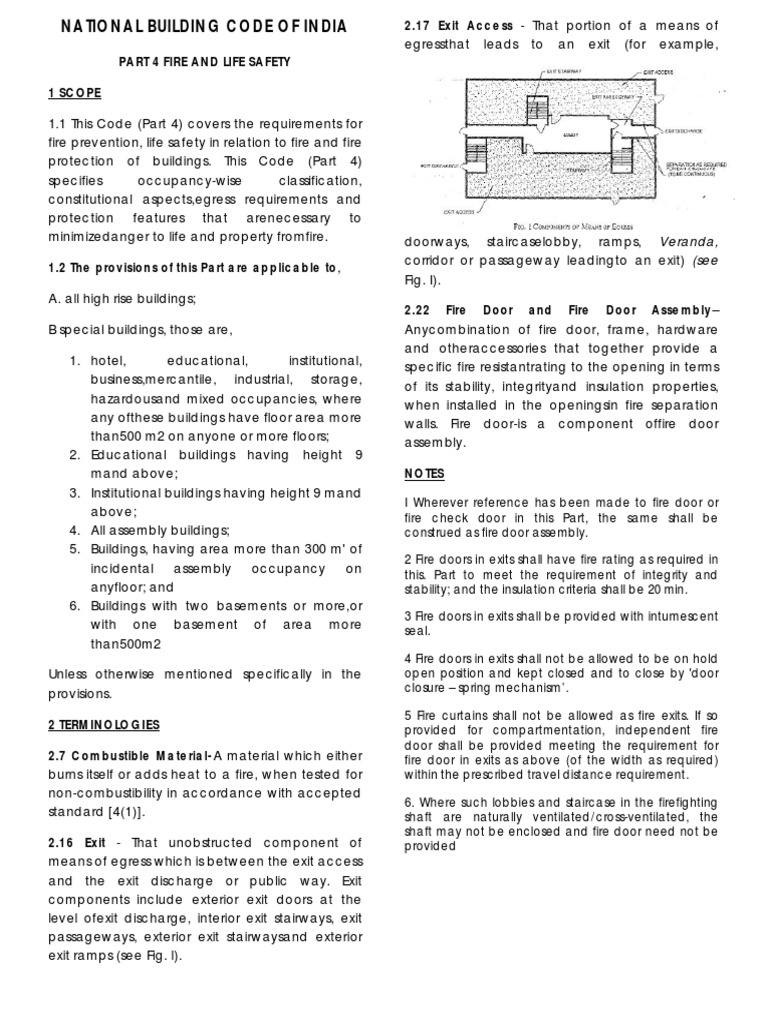 Fire Safety Standards in Building Code | PDF | Door | Stairs