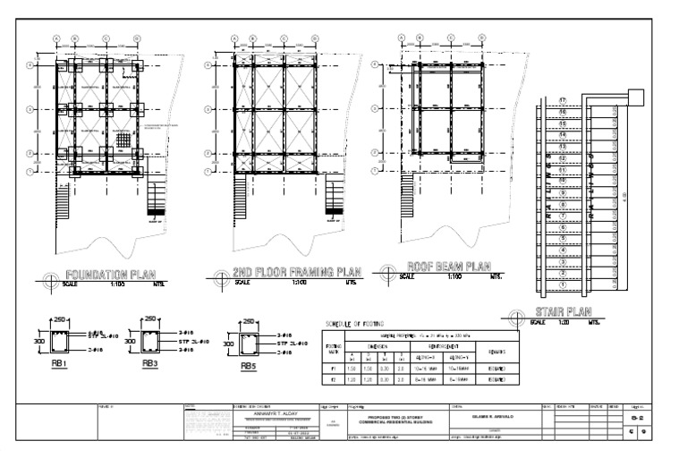 Foundation Plan 2Nd Floor Framing Plan Roof Beam Plan: RB1 RB3 RB5 | PDF